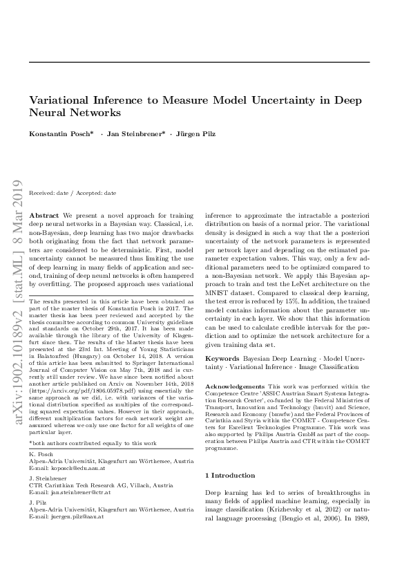 (PDF) Variational Inference to Measure Model Uncertainty in Deep Neural ...