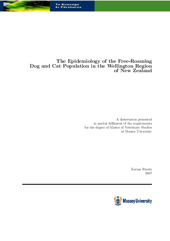 (PDF) The epidemiology of free-roaming dog and cat populations in the ...