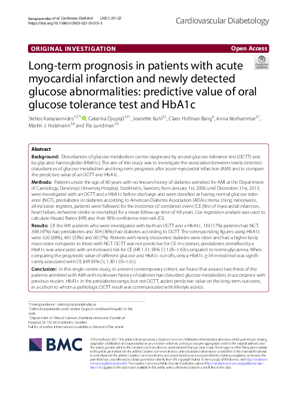 (PDF) Long-term prognosis in patients with acute myocardial infarction ...