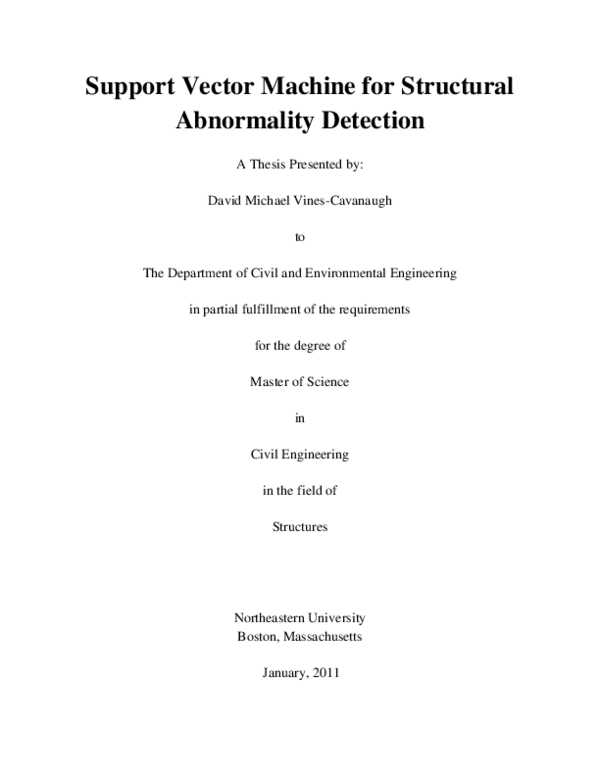 (PDF) Support Vector Machine for Structural Abnormality Detection