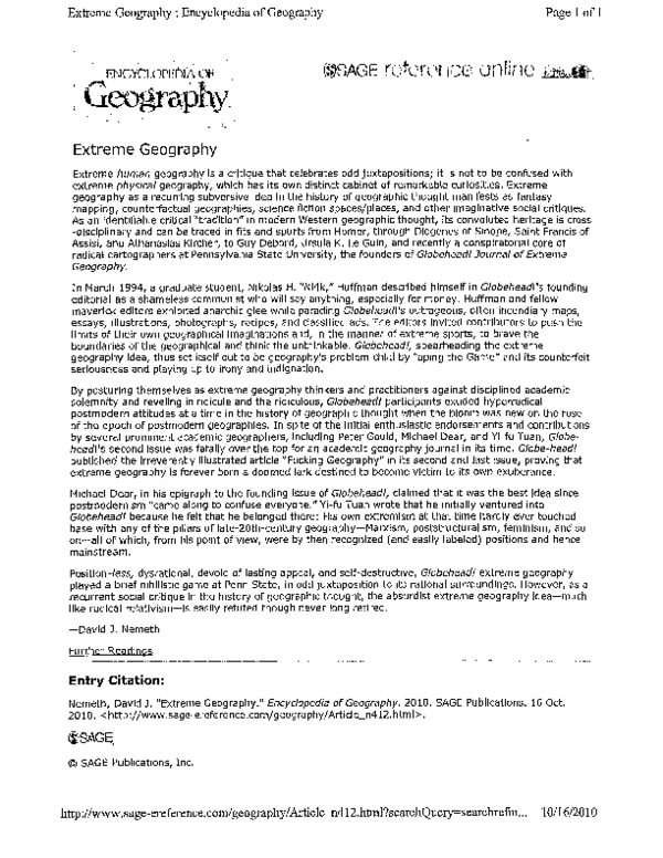 (PDF) Extreme Geography David J . Nemeth Academia.edu
