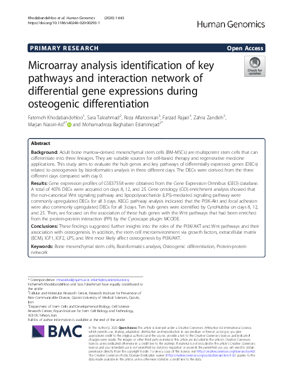 (PDF) Microarray analysis identification of key pathways and ...