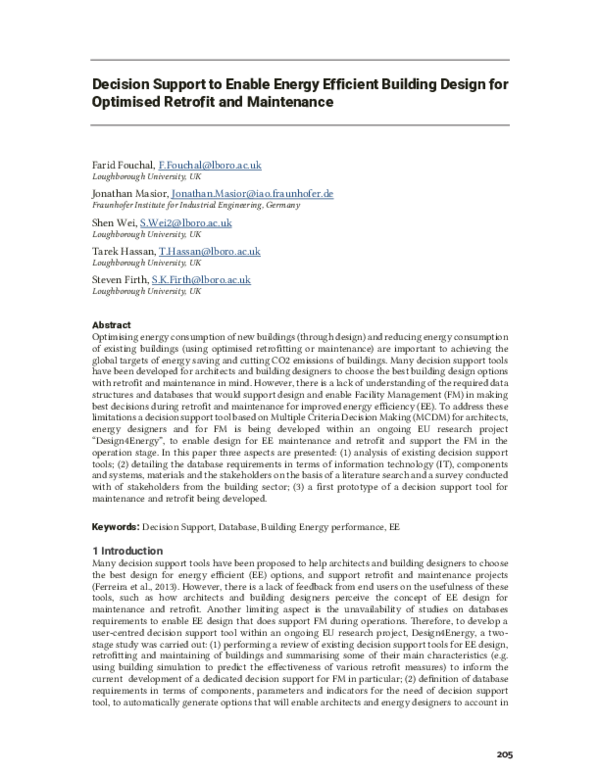 (PDF) Decision Support to Enable Energy Efficient Building Design for ...