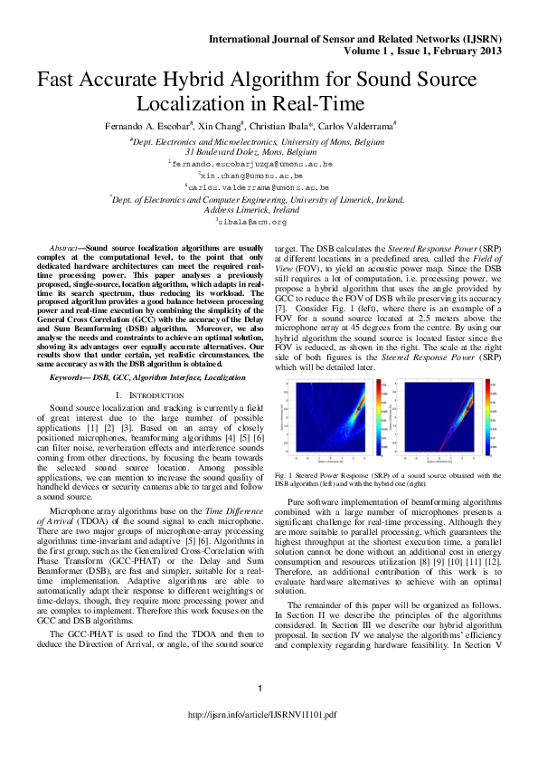 (PDF) Fast Accurate Hybrid Algorithm for Sound Source Localization in ...