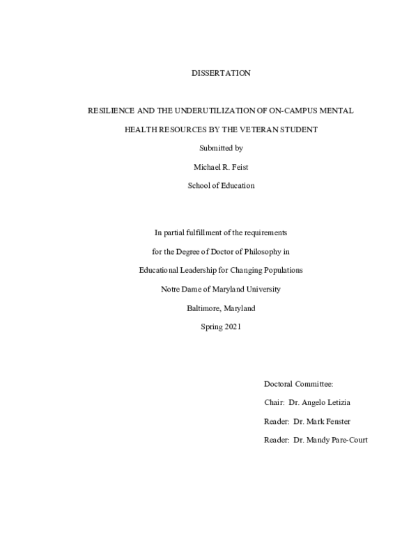 (PDF) Resilience and the Underutilization of On-Campus Mental Health ...