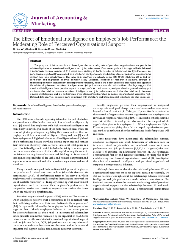 (PDF) The Effect of Emotional Intelligence on Employee’s Job ...