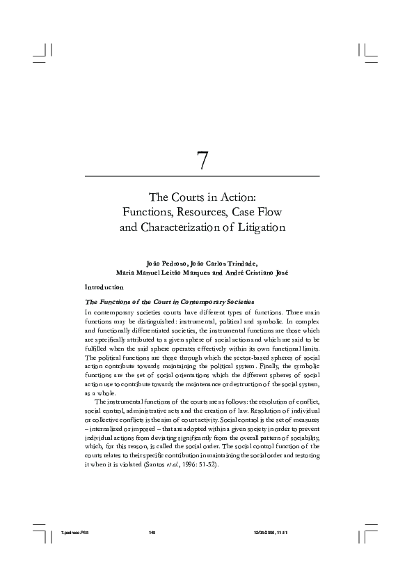 (PDF) The Courts in Action: Functions, Resources, Case Flow and ...