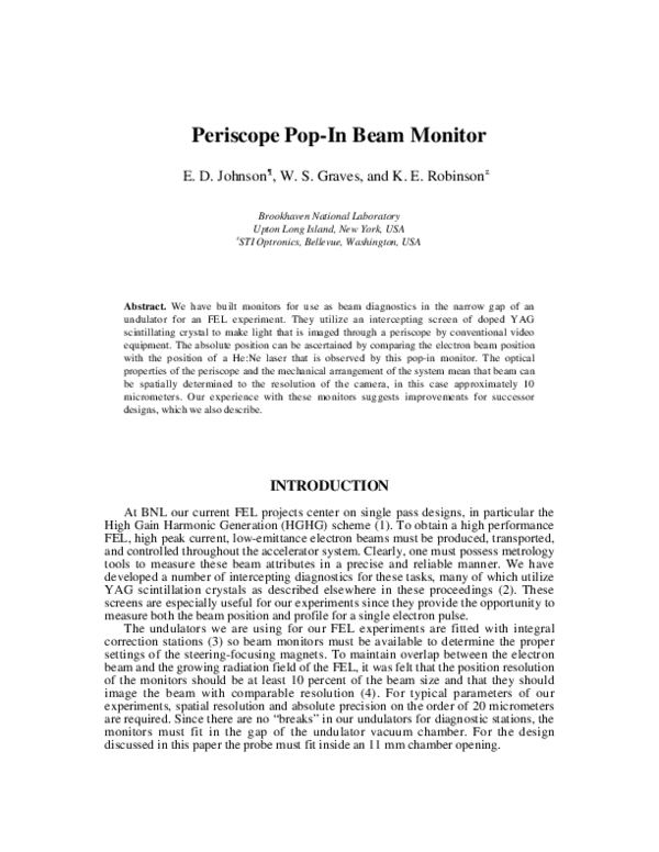 (PDF) Periscope pop-in beam monitor