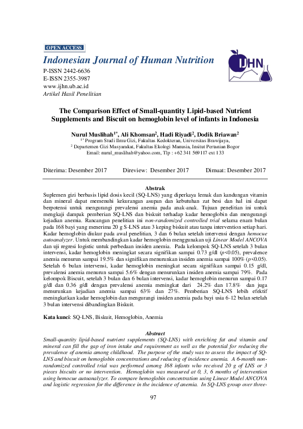 (PDF) Indonesian Journal of Human Nutrition