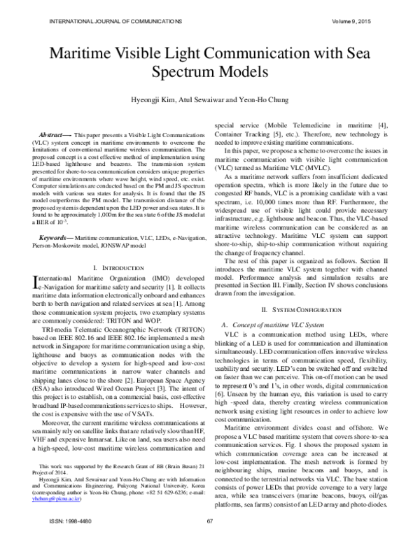 (PDF) Maritime Visible Light Communication with Sea Spectrum Models