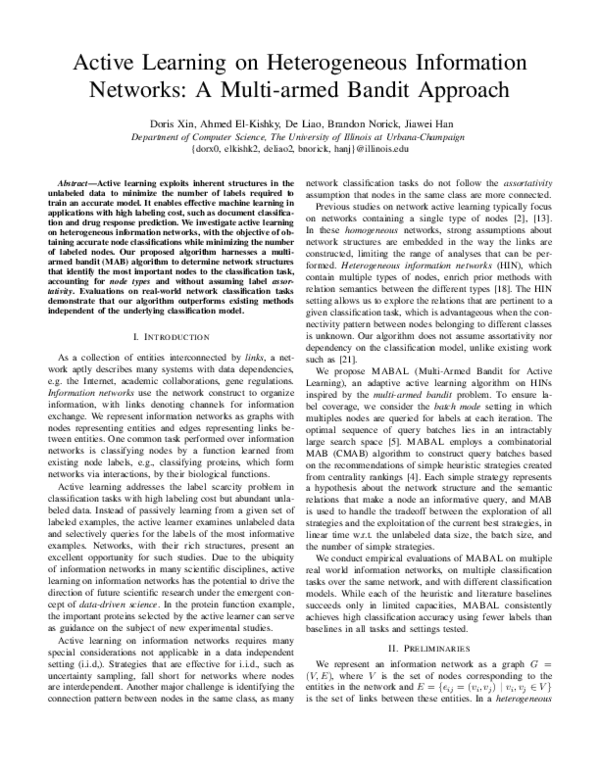 (PDF) Active Learning on Heterogeneous Information Networks: A Multi ...