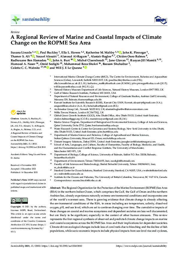 (PDF) A Regional Review of Marine and Coastal Impacts of Climate Change ...