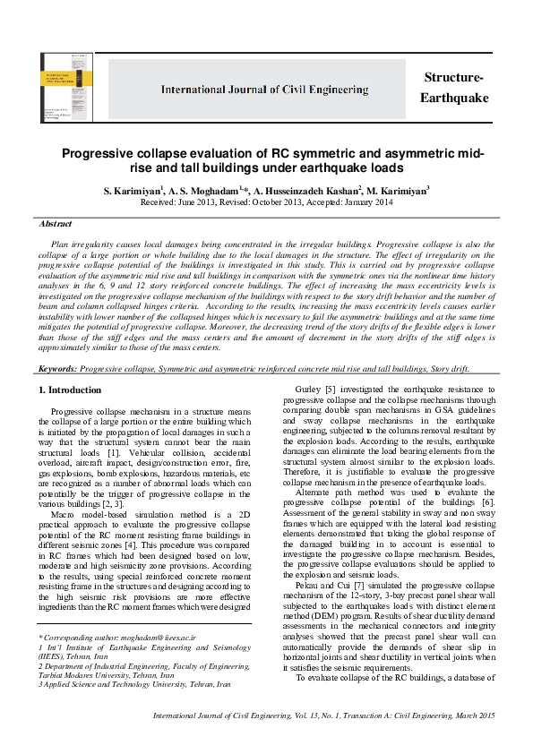 (PDF) Progressive collapse evaluation of RC symmetric and asymmetric ...
