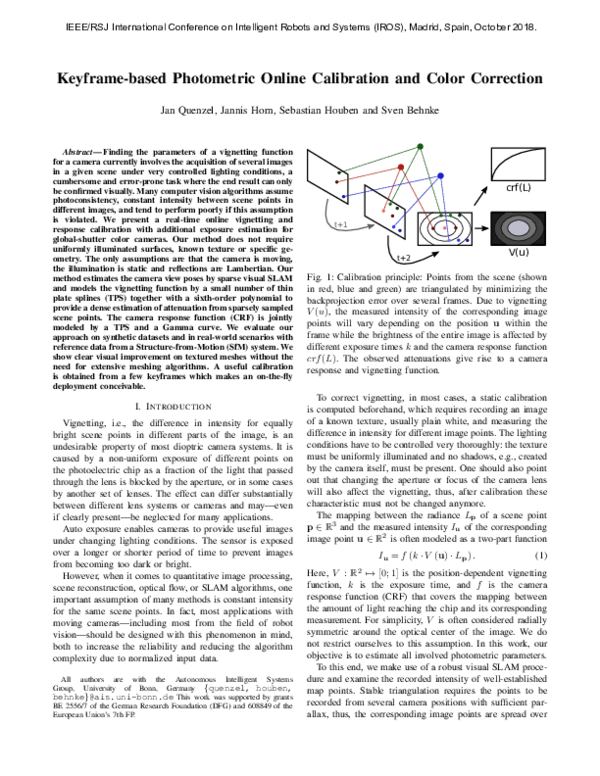 (PDF) KeyframeBased Photometric Online Calibration and Color