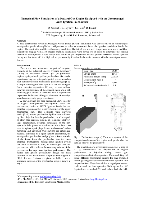 (PDF) Numerical Flow Simulation of a Natural Gas Engine Equipped with ...