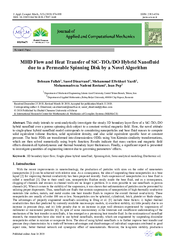 (PDF) MHD flow and heat transfer of SiC-TiO2/DO hybrid nanofluid due to ...