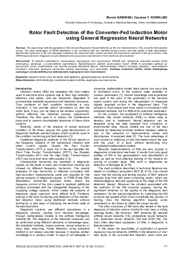 (PDF) Rotor Fault Detection of the Converter-Fed Induction Motor using ...