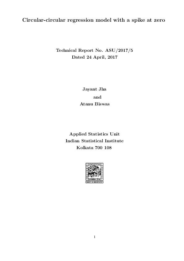 (PDF) Circular-circular regression model with a spike at zero