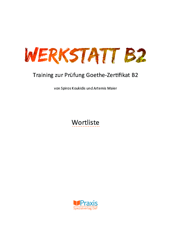 (PDF) Werkstatt B2 Wortliste