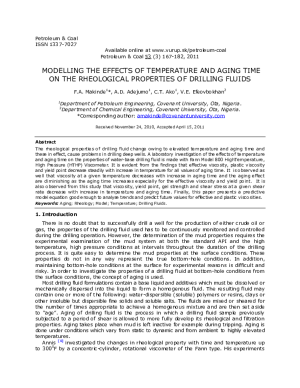 (PDF) Modelling the Effects of Temperature and Aging Time on the ...