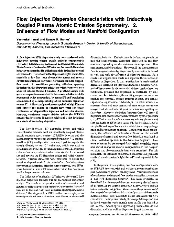 (PDF) Flow Injection Dispersion Characteristics with Inductively ...