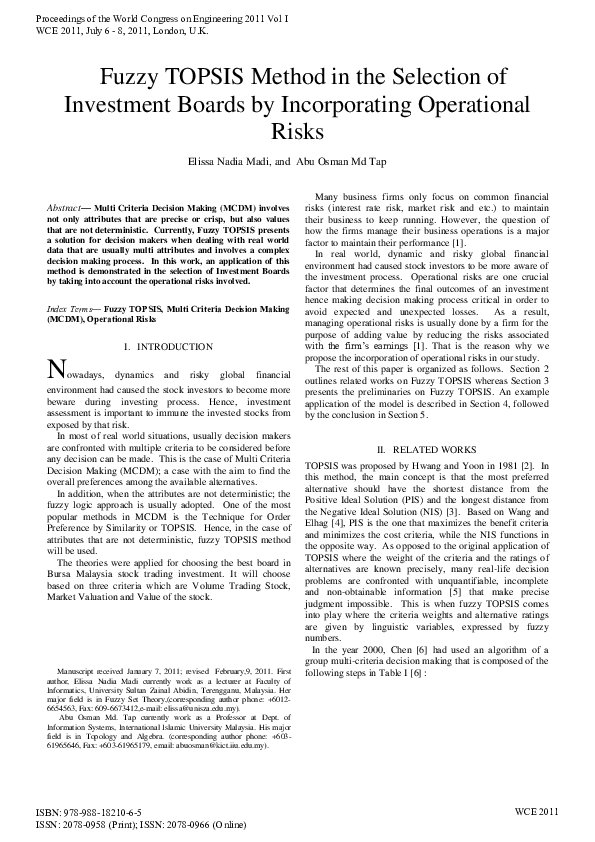 (PDF) Fuzzy TOPSIS method in the selection of Investment Boards by ...