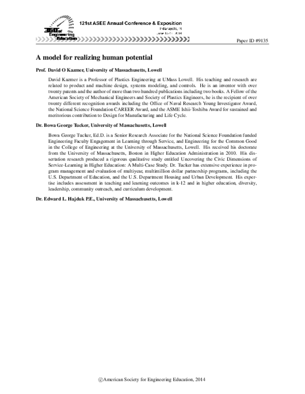 (PDF) A Model for Realizing Human Potential