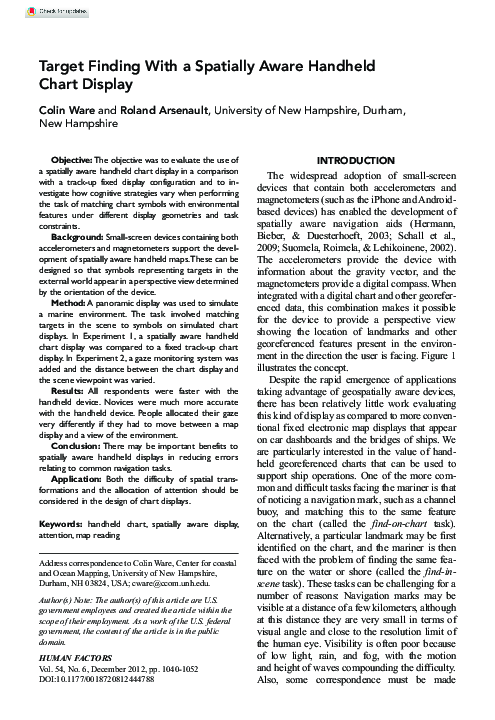 (PDF) Target Finding With a Spatially Aware Handheld Chart Display