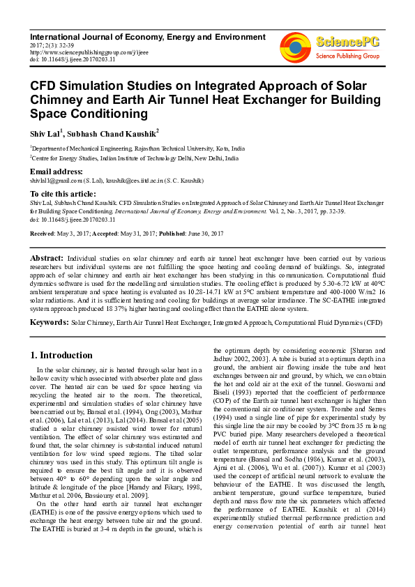 (PDF) CFD Simulation Studies on Integrated Approach of Solar Chimney ...