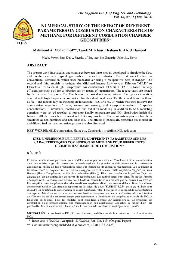 (PDF) Numerical Study of the Effect of Different Parameters on ...