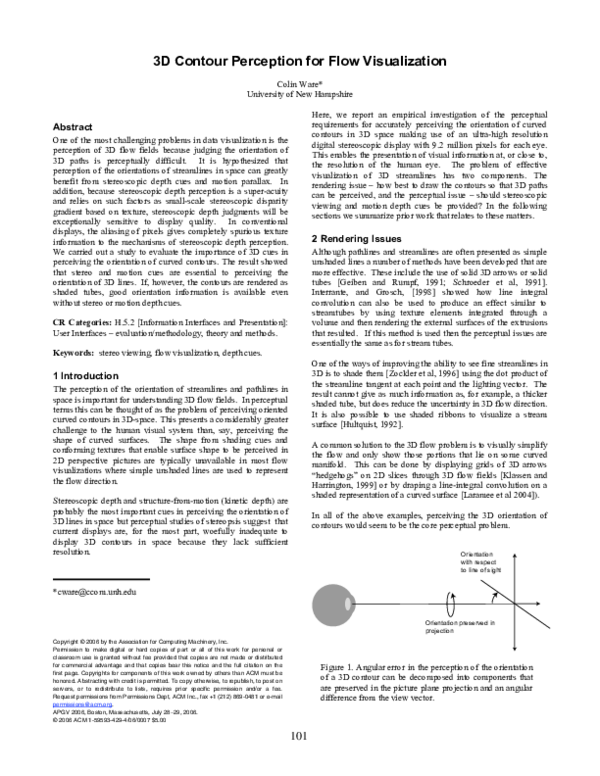 (PDF) 3D contour perception for flow visualization