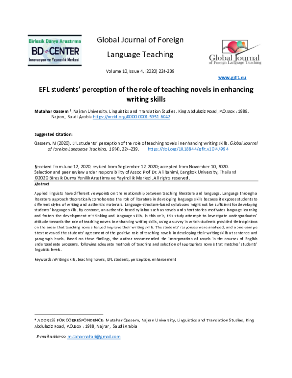 (PDF) Global Journal of Foreign Language Teaching