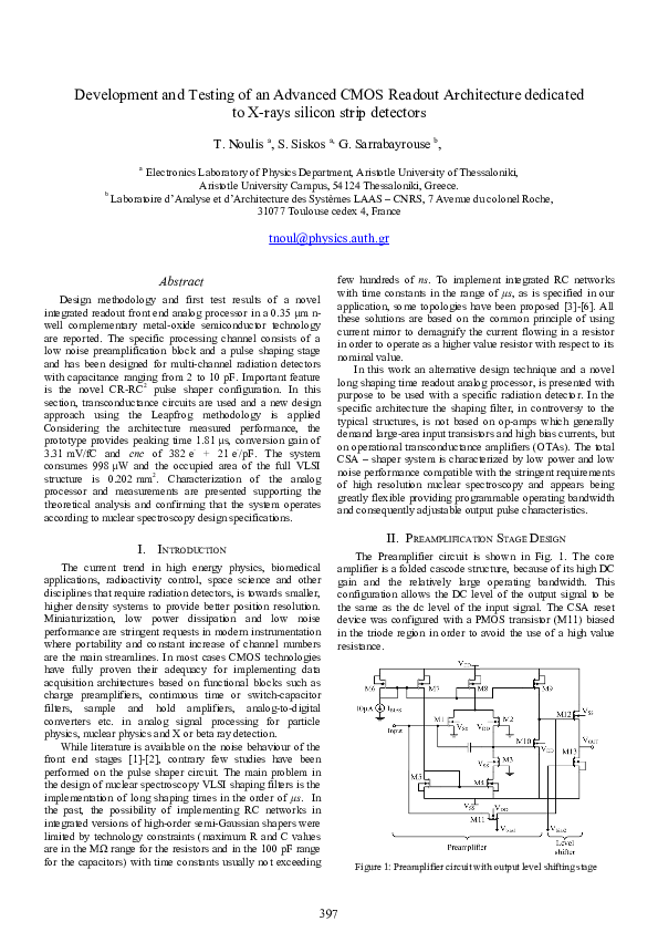 (PDF) Development and testing of an advanced CMOS readout architecture ...