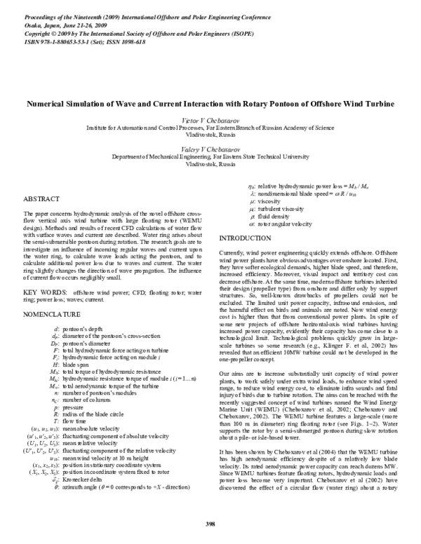 (PDF) Numerical Simulation of Wave And Current Interaction With Rotary ...