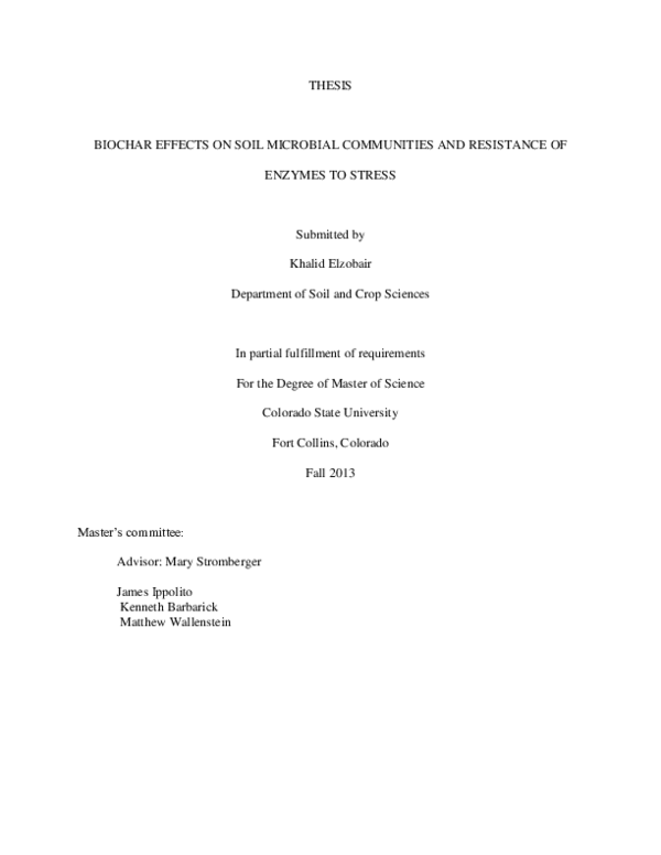 (PDF) Biochar effects on soil microbial communities and resistance of ...