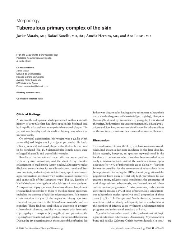 (PDF) Tuberculous primary complex of the skin