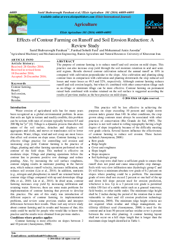 (PDF) Effects of Contour Farming on Runoff and Soil Erosion Reduction ...
