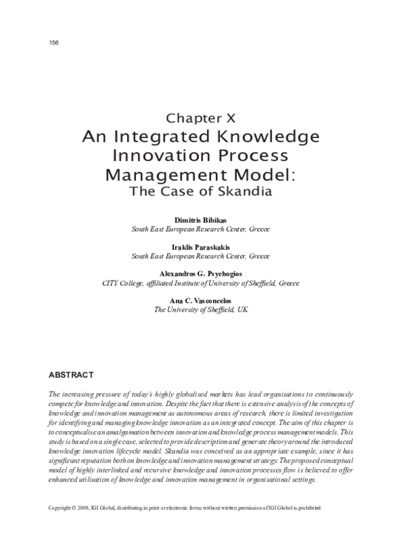 (PDF) An Integrated Knowledge Innovation Process Management Model