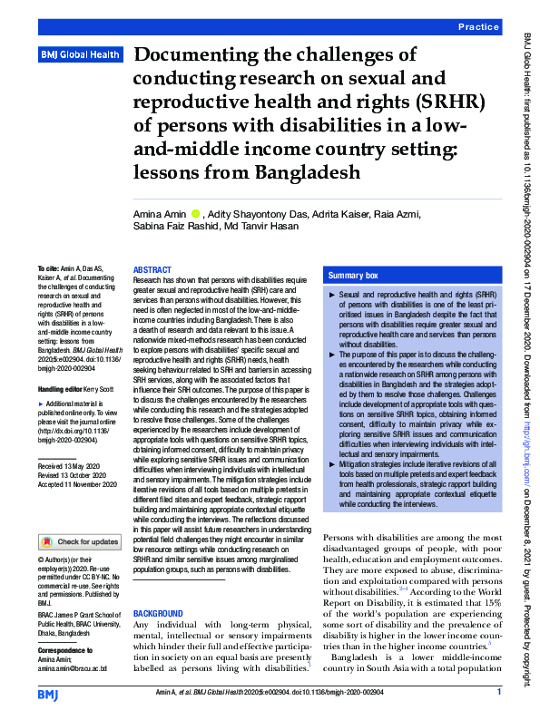 (PDF) Documenting the challenges of conducting research on sexual and ...