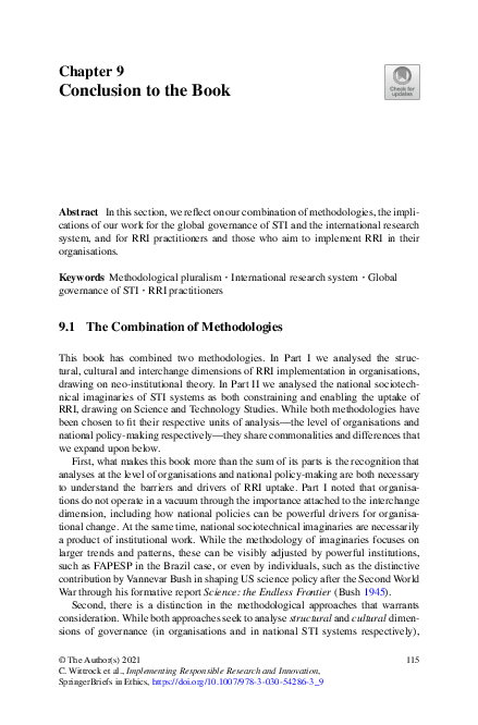 (PDF) Conclusion to the Book