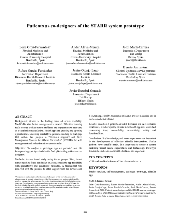 (PDF) Patients as co-designers of the STARR system prototype