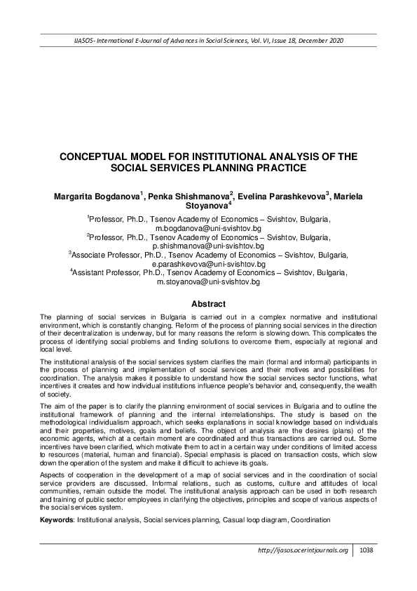 (PDF) Conceptual Model for Institutional Analysis of the Social ...