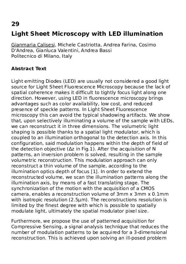(PDF) Light Sheet Microscopy with LED illumination