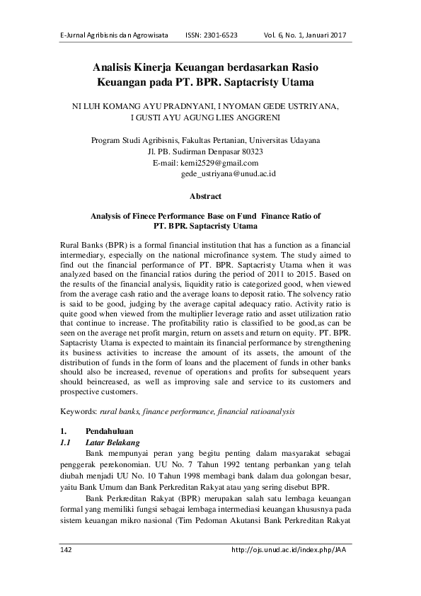 (PDF) Analisis Kinerja Keuangan Berdasarkan Rasio Keuangan Early