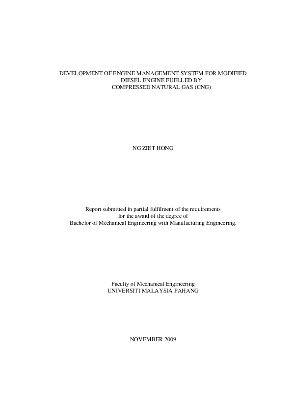 (PDF) Development of engine management system for modified diesel ...