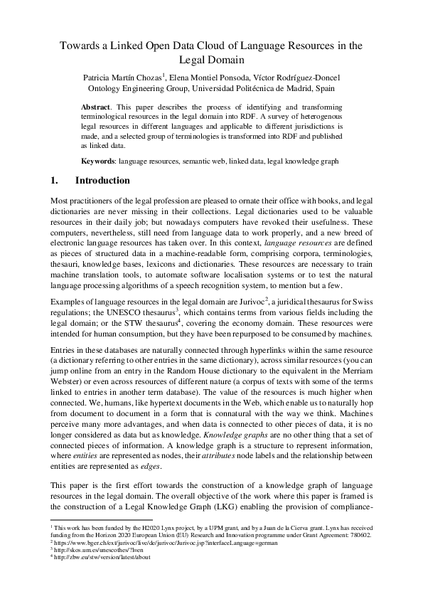 (PDF) Towards a Linked Open Data Cloud of language resources in the ...