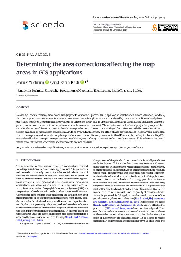 (PDF) Determining the area corrections affecting the map areas in GIS ...