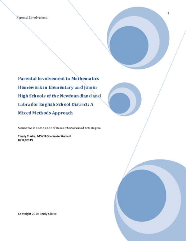(PDF) Parental Involvement in Mathematics Homework in Elementary and ...