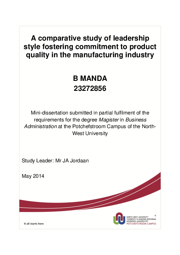 (PDF) A comparative study of leadership style fostering commitment to ...