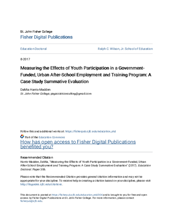 (PDF) Measuring the Effects of Youth Participation in a Government ...